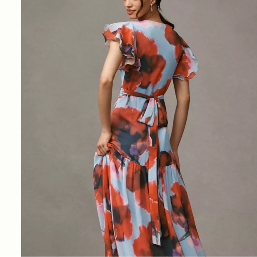 Anthology HUTCH ZOLA FLUTTER-SLEEVE WRAP MAXI DRESS - Picture 4 of 12